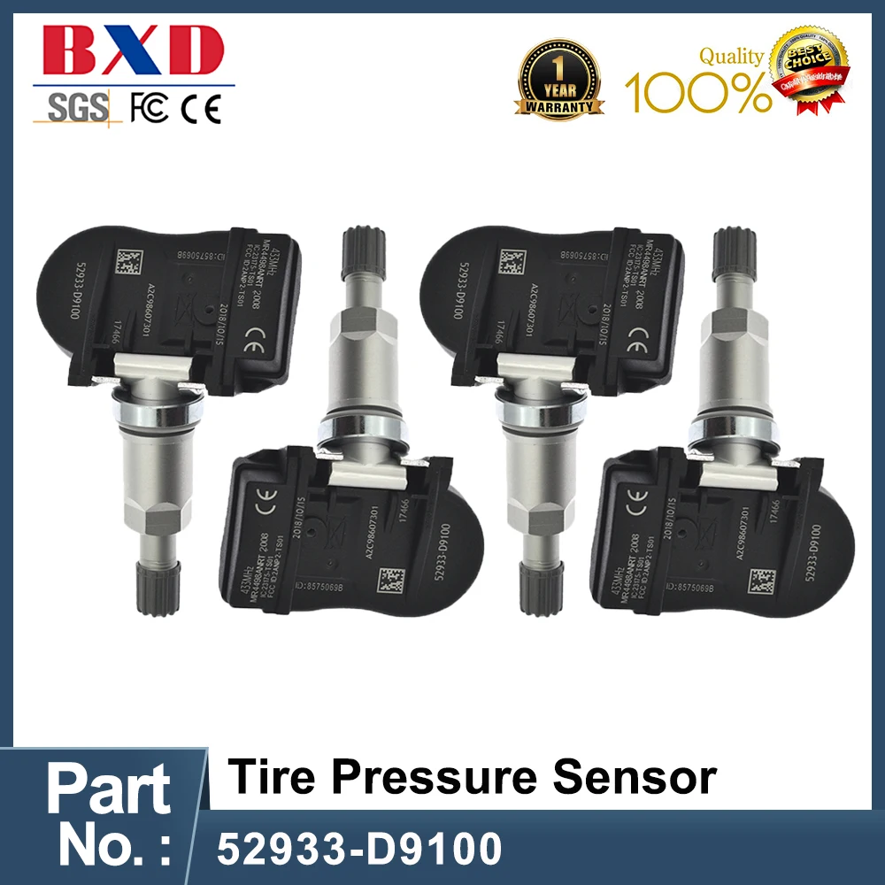 1/4/8PCS 52933D9100 52933-D9100 Tire Pressure Sensor For KIA Sportage K7 KX5  Picanto Hyundai Genesis in Stock