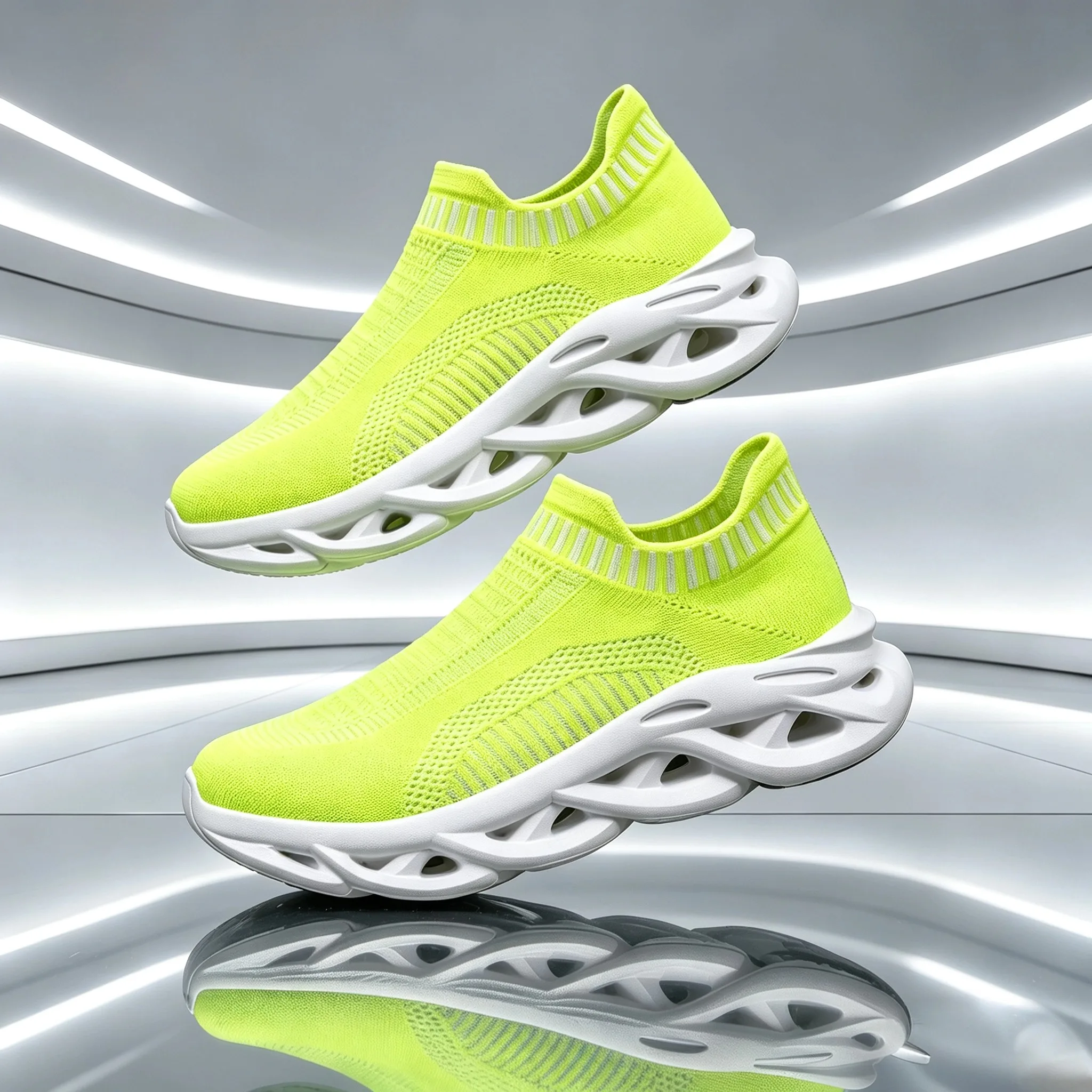 [Runs Large] Men's Fashion Solid Color Running Shoes, Breathable Non-Slip Sports Shoes, Lightweight & Comfortable Outdoor Sneake