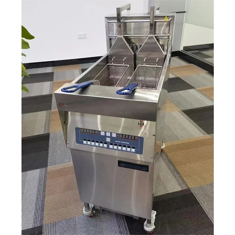 High Quality Commerical Deep Fryer Automatic Basket Auto Lift / Broasted Chicken Chips Fryer Machines For Sale