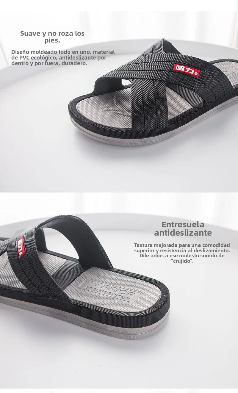Pantuflas Antideslizantes para Baño, para Hombre y Mujer, Pantuflas Planas de PVC Transpirables para Interiores, Cómodas, Res...