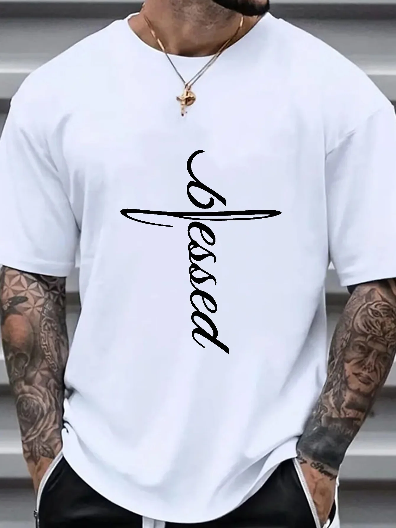 

Summer 100% Cotton 2025 Fashion Short-sleeved Casual Tshirt Men's Trendy White Half-sleeved Comfortable Mens Tshirt Base Tee Top