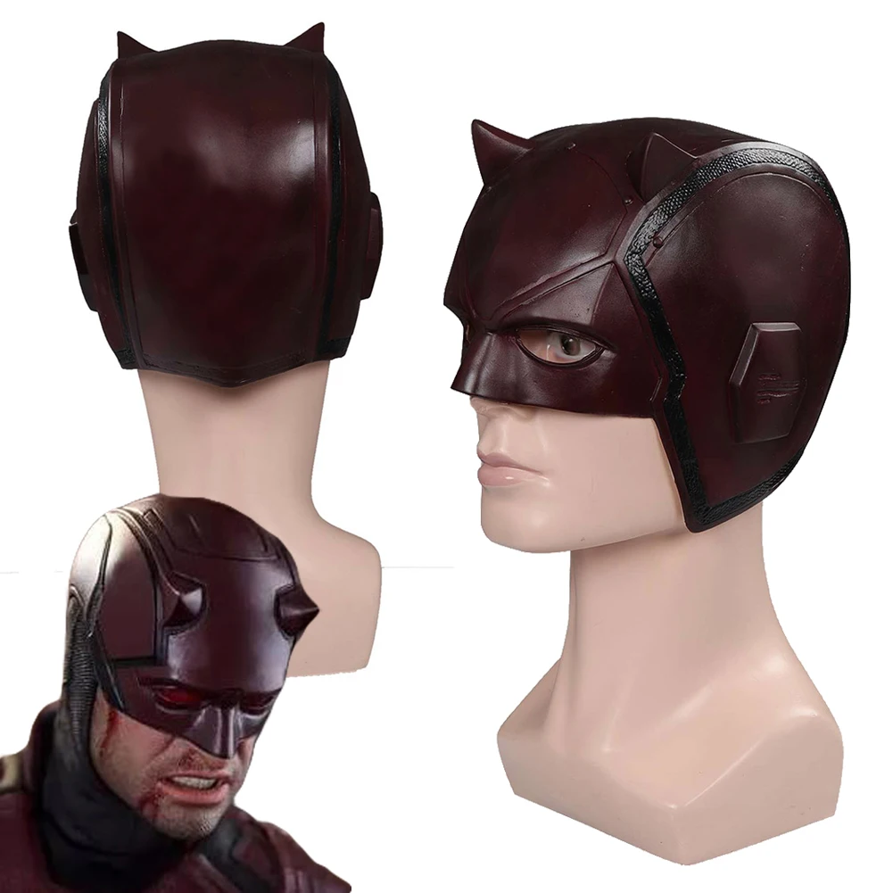 Matt Murdock Mask Superhero Dare Cosplay Devil Costume Accessories Dark Red Halloween Masquerade Full Face Helmet For Disguise