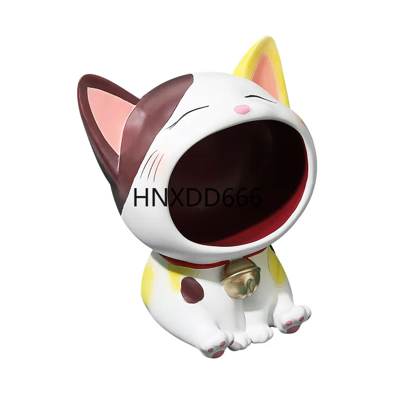 

Cat entrance hall desktop ornament, cute living room key storage, home decoration and handicrafts for entering the house