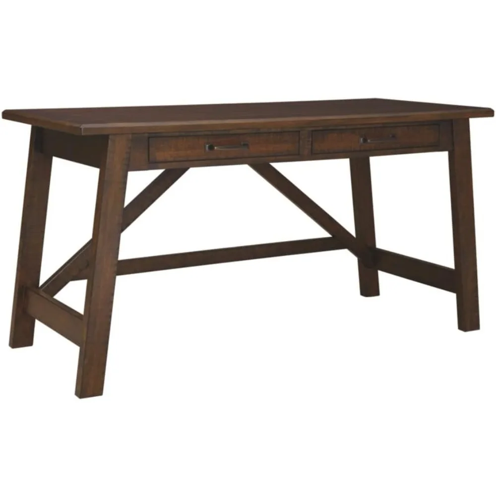 ridge Rustic Home Office Desk, Distressed Brown