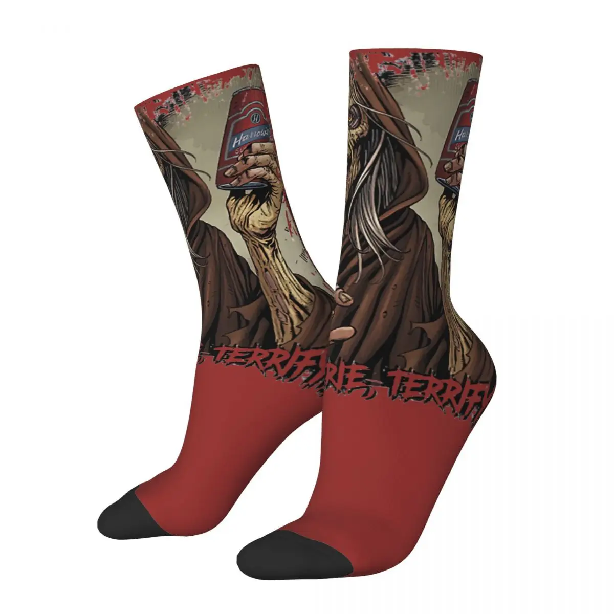 Funny Crazy Compression Sock for Men Strange Hip Hop Vintage Creepshow Billy 1982 Horror Film Seamless Printed Boys Crew Sock