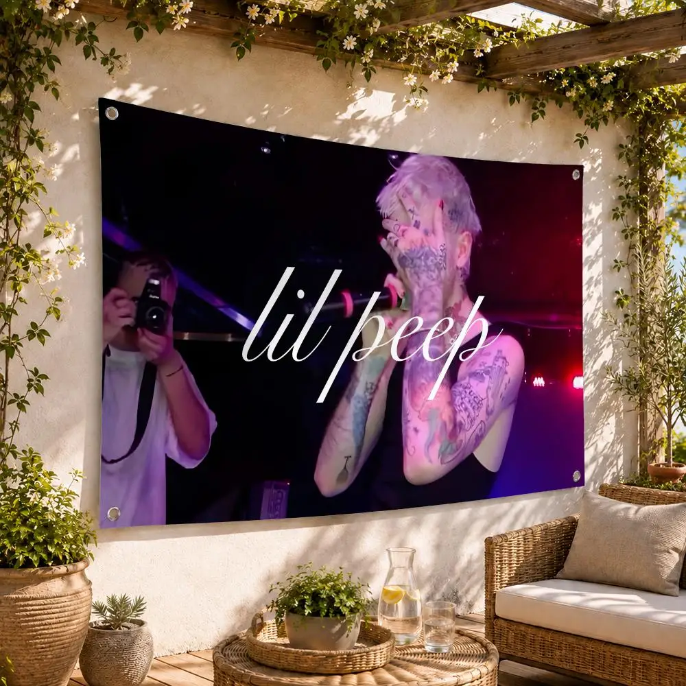 Singer Lil P-Peep Flags Flag Soft Skin-friendly Durable Tapestry Outdoor Party Home Living Room Bedroom Decoration