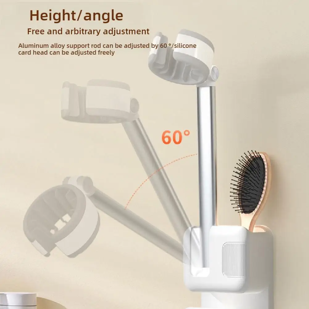 Multipurpose Hair Dryer Rack Punch-Free Practical Adjustables Stable Thicken Sturdy Hair Dryer Rack For Home Bathroom Bedroom