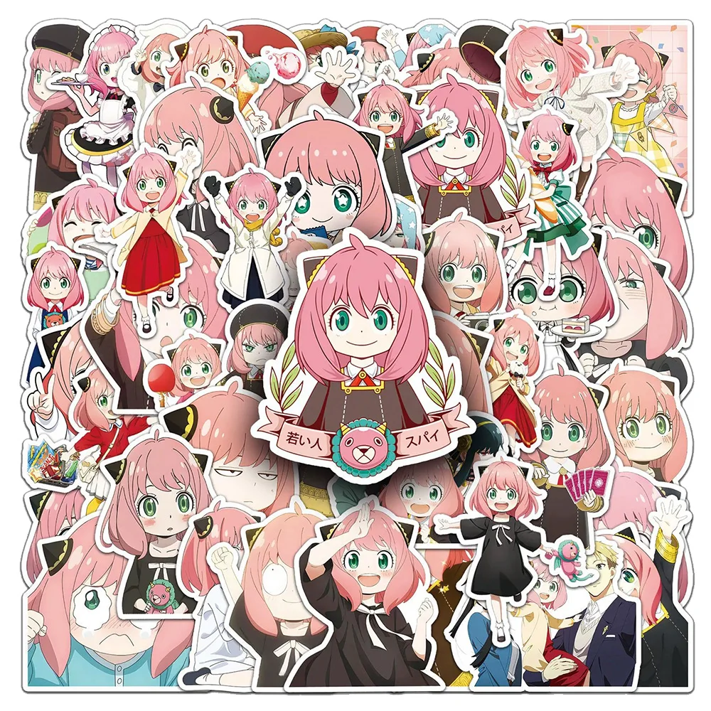 

10/30/50pcs Kawaii Anime SPY×FAMILY Cartoon Stickers Cute Anya Forger Decals for Notebook Phone Suitcase Funny Kid Sticker Toy