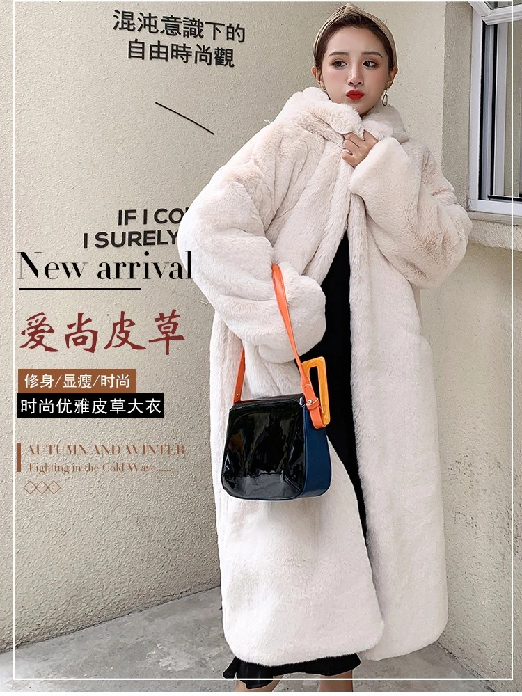Winter Long Fur Coat Women Faux Fur Hooded Coat Soft Luxury Brand Loose Fur Jackets Warm Thick Outerwear Mujer Trendy New