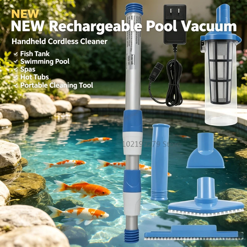 Portable Rechargeable Handheld Pool Vacuum Cordless Cleaner for Spa Hot Tub Fish Tank Pool