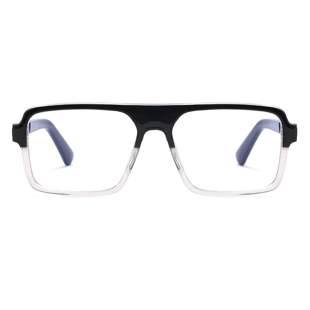 Przezroczyste soczewki retro kwadratowe okulary optyczna TR90 męska roltralight przezroczysty czarny do Peekaboo — zdjęcie 3