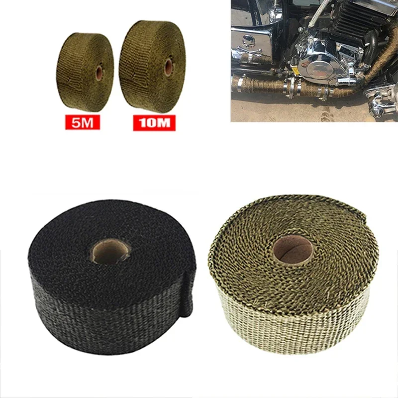 Motorcycle Exhaust Thermal Exhaust Tape Header Heat Wrap Resistant Downpipe Winter Insulation With Tie For Moto Car Accessories