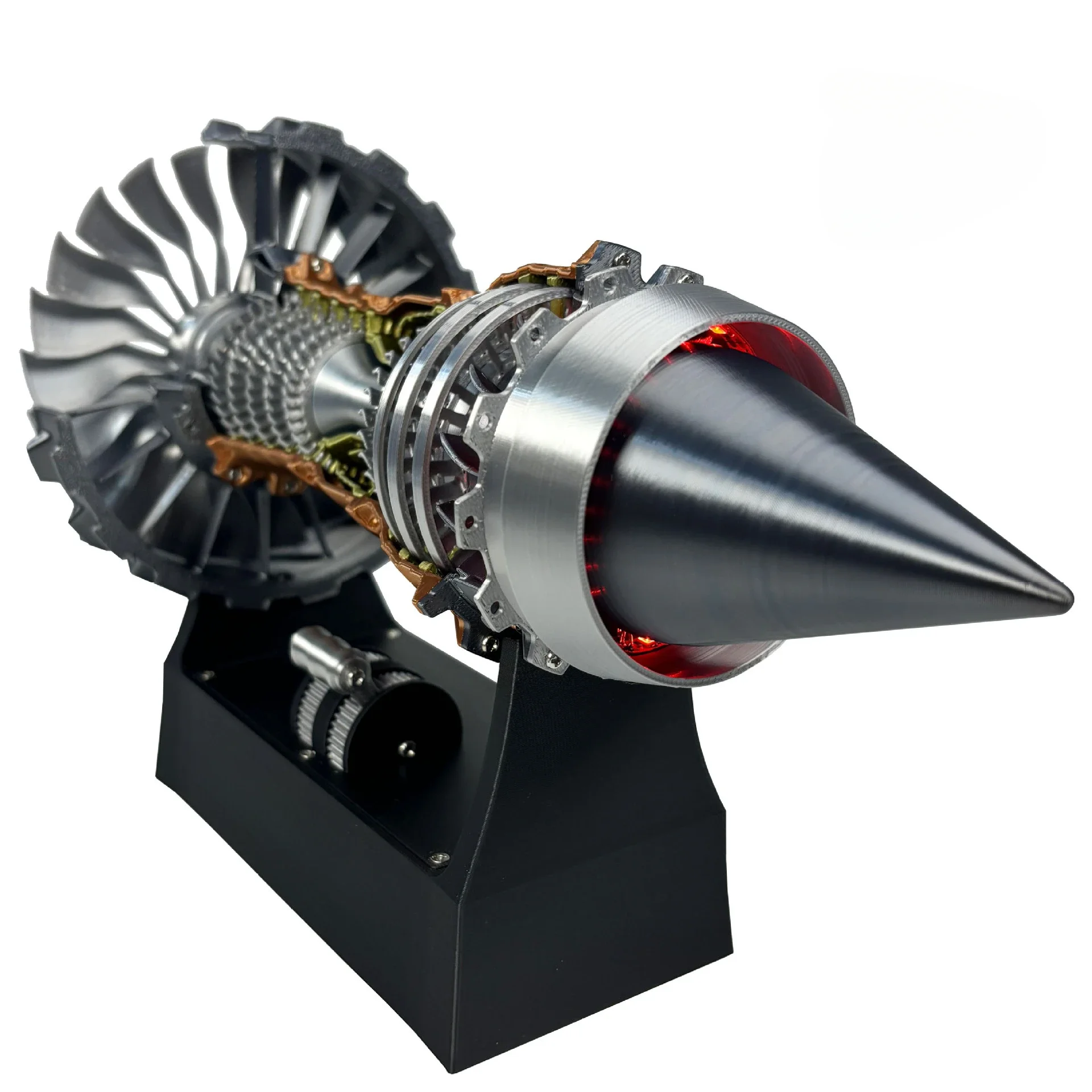 3D printing small Rolls-Royce jet aircraft engine turbofan model glow can start toy finished product