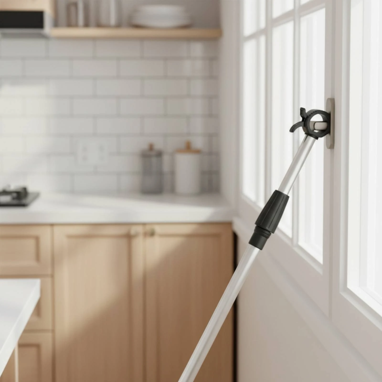 Window Opening Pole Secure Window Pole with Clamp Head Manual Lightweight for Homeowners, High Openings, Skylights
