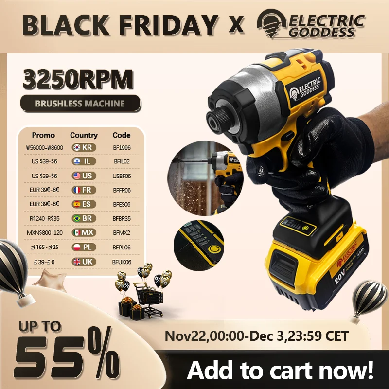 

Electric Goddess DCF850 Cordless Impact Brushless Motor Impact Drill Tool For 20V Dewalt Battery כלי עבודה כלים עבודהמקדחה