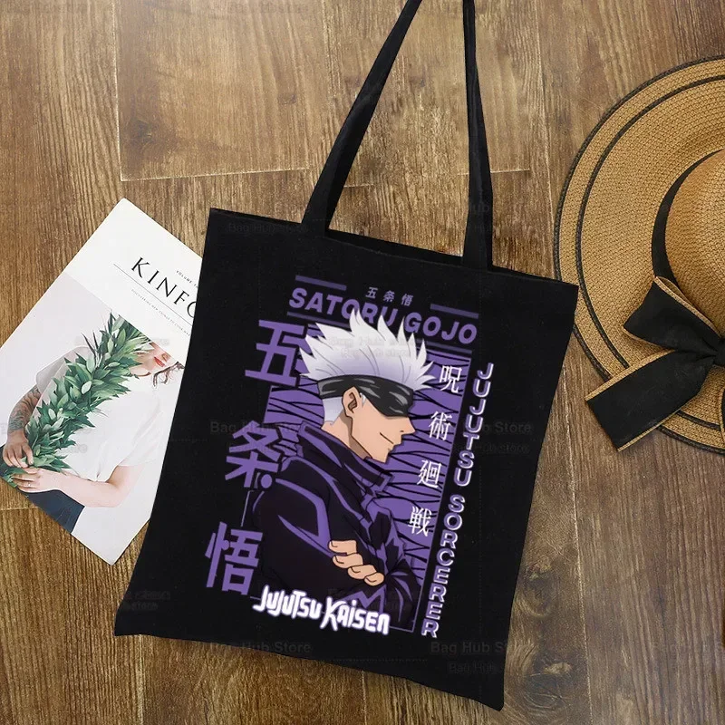 Jujutsu Kaisen Cartoon Shopping Canvas Bag Ryomen Sukuna Itadori Yuji Shopper Bag Okkotsu Yuta Gojo Satoru borse a tracolla