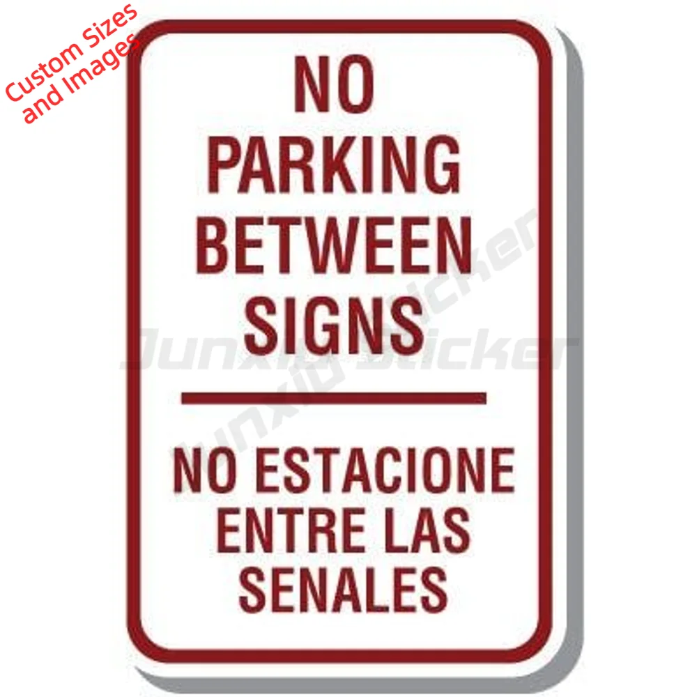 Bilingual No Parking No Parking Between Vinyl Sticker Weatherproof For Parking Lot And Garage Entrance Decal Parking Notice