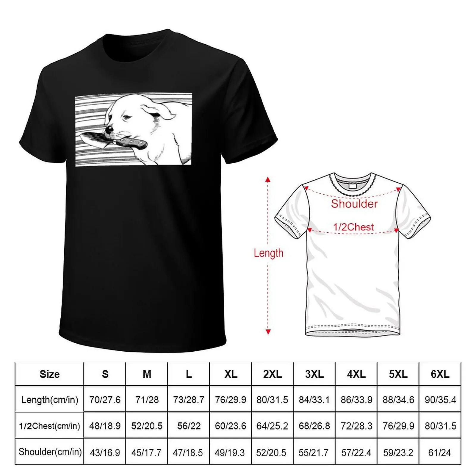 Knife Dog T-Shirt oversized t shirt oversized graphic tee heavy weight t shirts for men