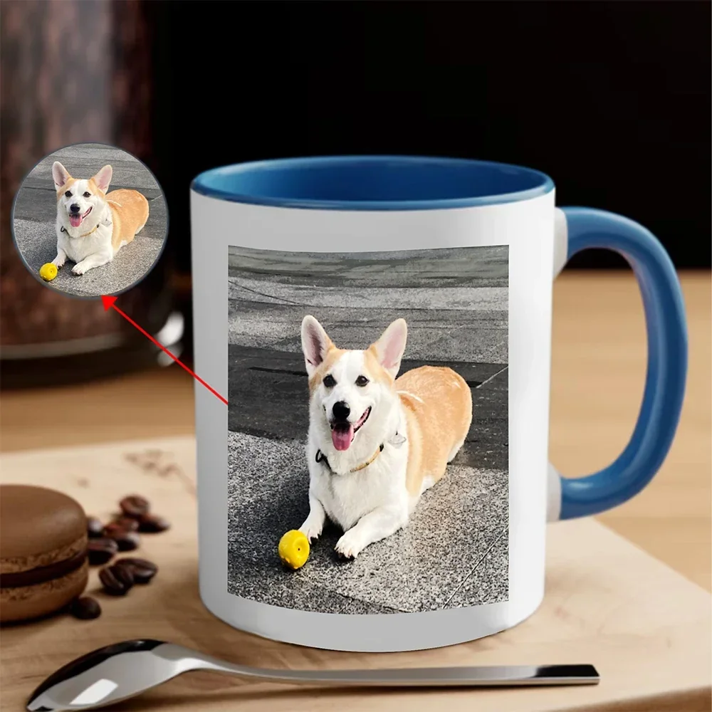 Personalized Mug Picture Photo Cup Custom Dog Name Tea Coffee Mug Cute Gift for Dog Lovers Best Mom Dad Ever 330ML 11oz Milk Cup