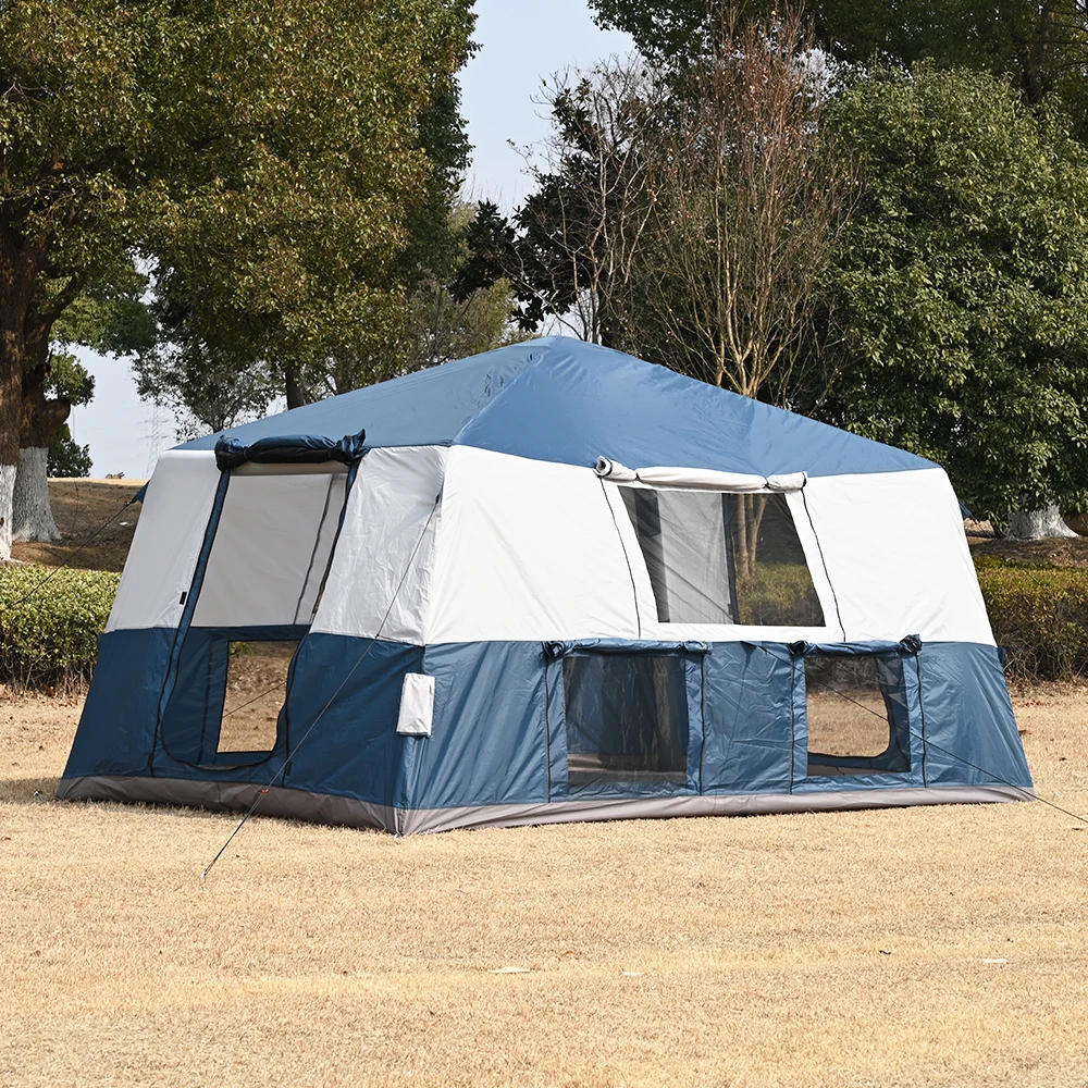 

Factory Portable Outdoor Inflatable Oxford Air Tent 10.8 SQM Waterproof Three Bedrooms Living Room Four-season Family Camping