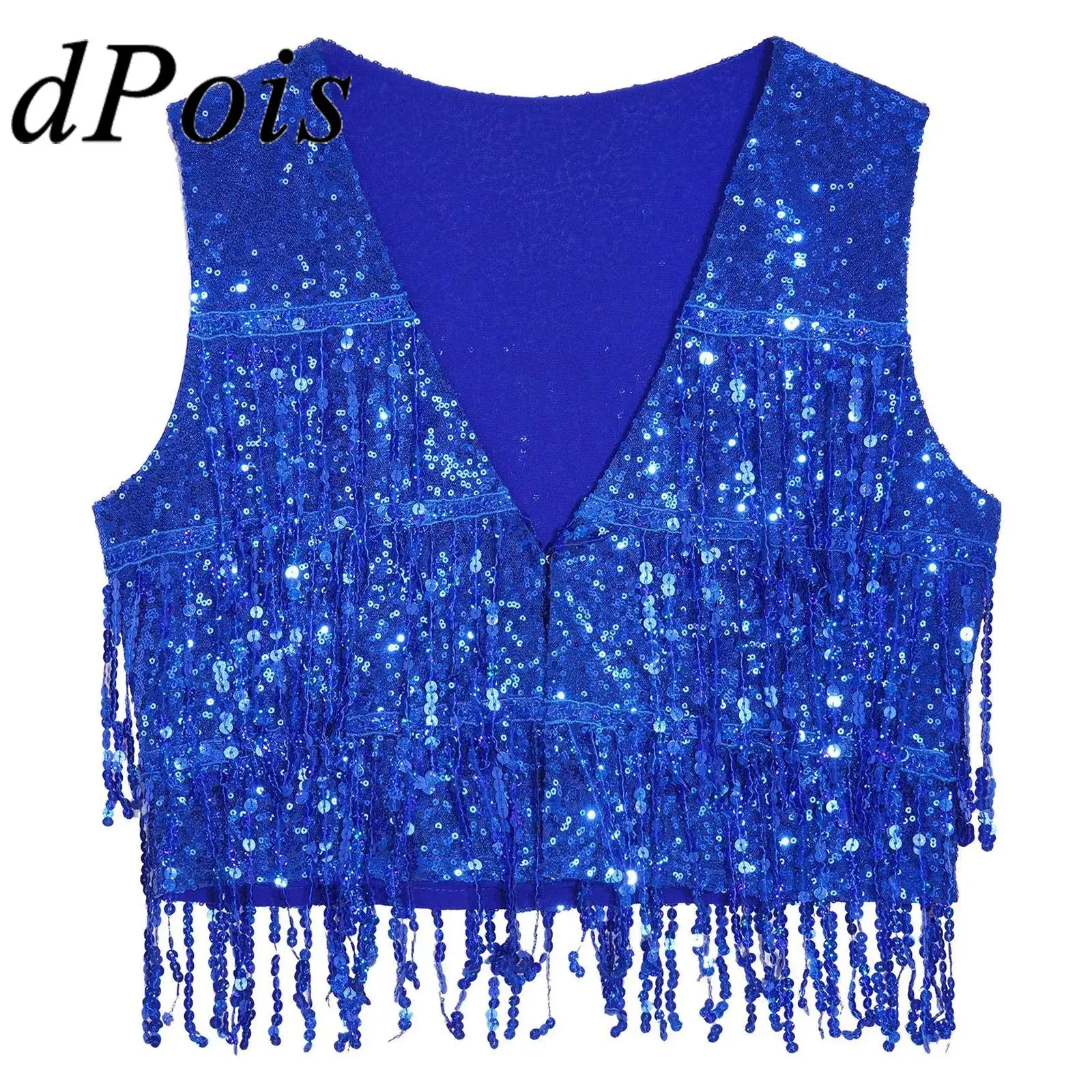 

Men's Tassel Waistcoat Glitter Shiny Vests Sequin Carnival Clubwear Dance Rave Music Festival Outfits Vest Sleeveless Cardigan