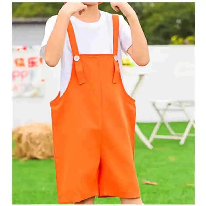Boys Girls Candy Color Overalls Children's Performance Costume Kindergarten aduation Photo Class orm Kids Festival Outfit