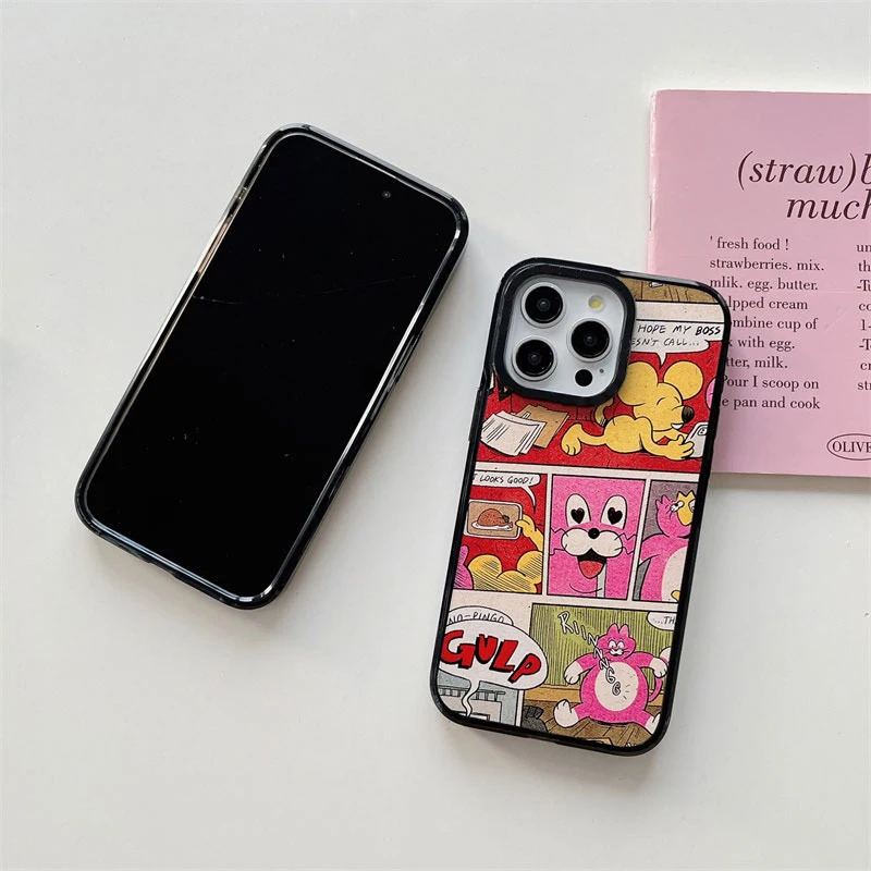 Акриловый чехол для телефона с милым мультяшным котом, чехол для IPhone 11 12 13 14 15 Pro Max, чехол для IPhone 15 ProMax