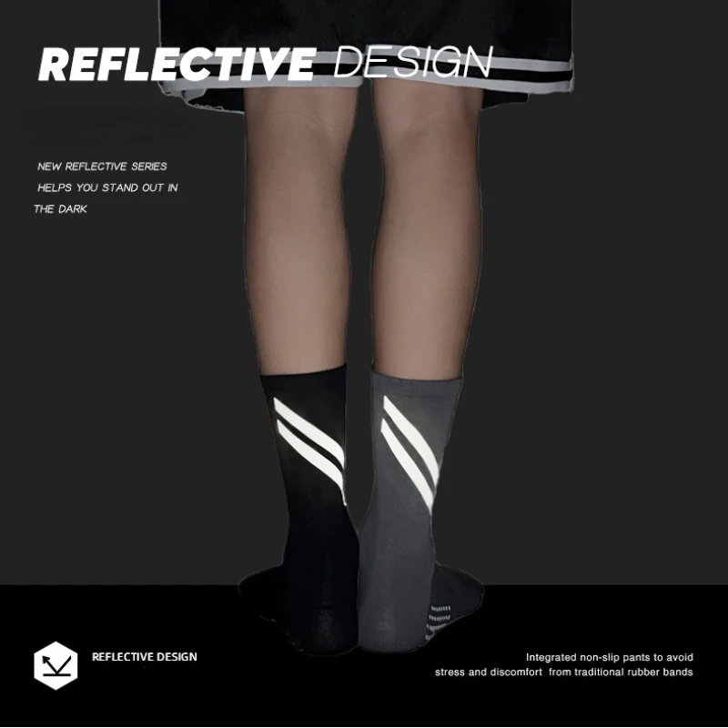 

1 пара велосипедных носков, мужские всесезонные спортивные поглощающие пот Светоотражающие носки для дорожного велосипеда