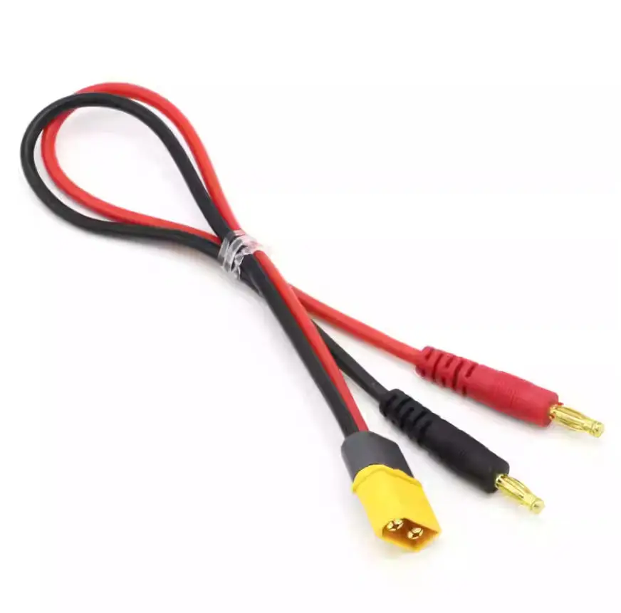 XT60 Charge Cable  XT60 Connector / XT-60 Male To 4mm Bullet  Works w/ Turnigy ICharger Hyperion SKYRC HOBBYMATE Battery Charger