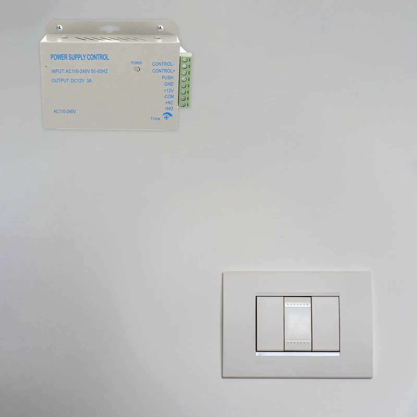 

Door Access Control Power Supply 12V 3A Metal Case Worldwide Voltage Input 110-240V Nc No Outputs Delay Lock -15S