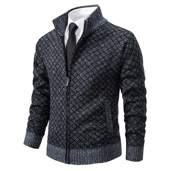 Mannen Casual Vest Sweaterjassen Stand Kraag Fleece Dikkere Warme Truien Nieuwe Mannelijke Herfst Winter Uitloper Slanke Truien Jassen