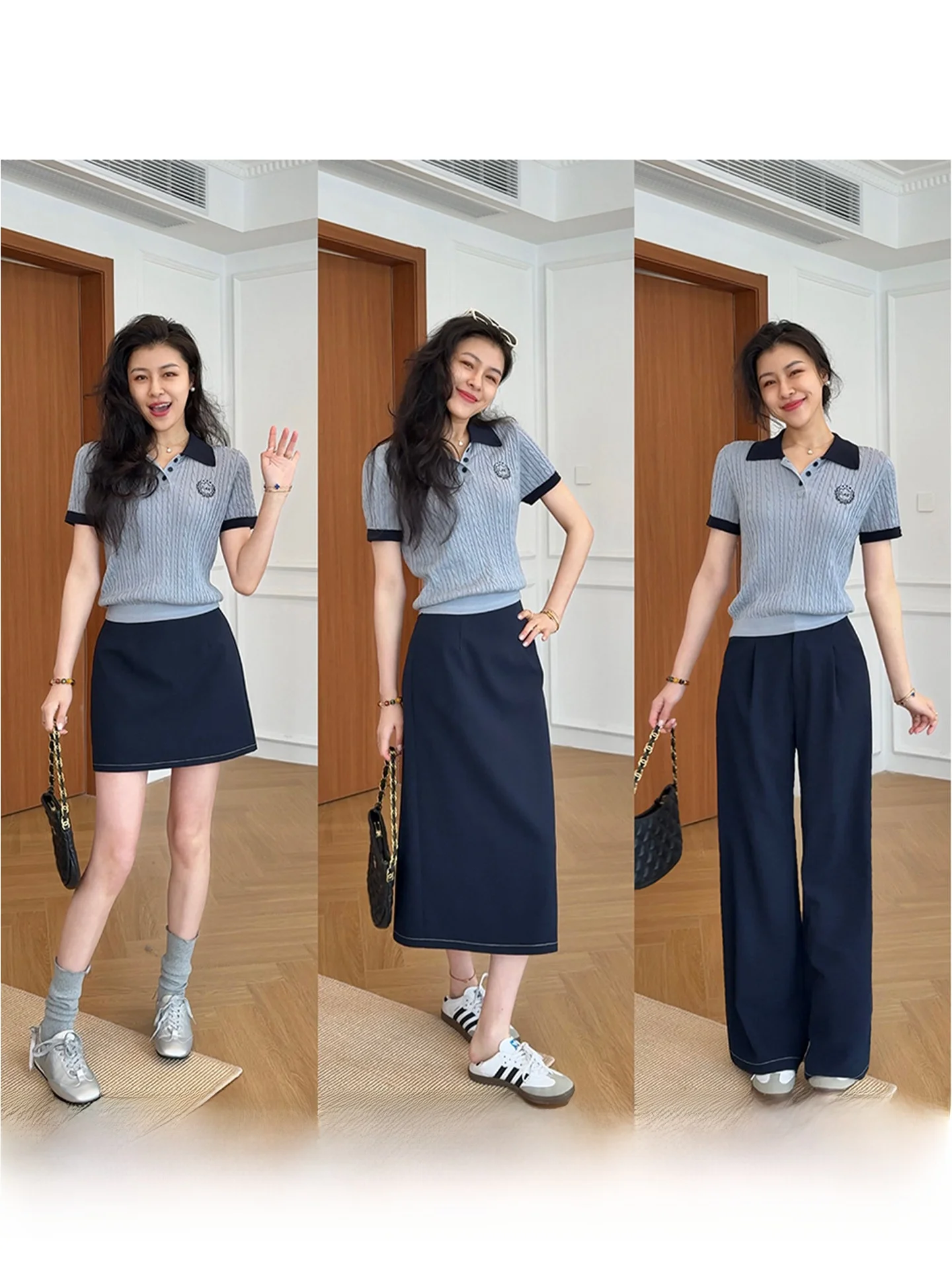 

Летний комплект Zhang a Xing: вязаный топ и юбка-брюки с высокой талией, повседневный модный женский ансамбль для весны