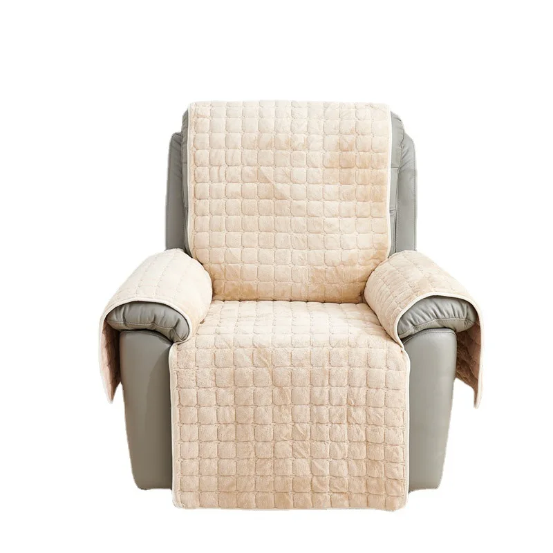 

Seater Recliner Sofa Cover Flannel Armchair Case Plush Sofa Cover Non-Slip Relax Lazy Boy Chair Slipcovers Home Sofa Cushion