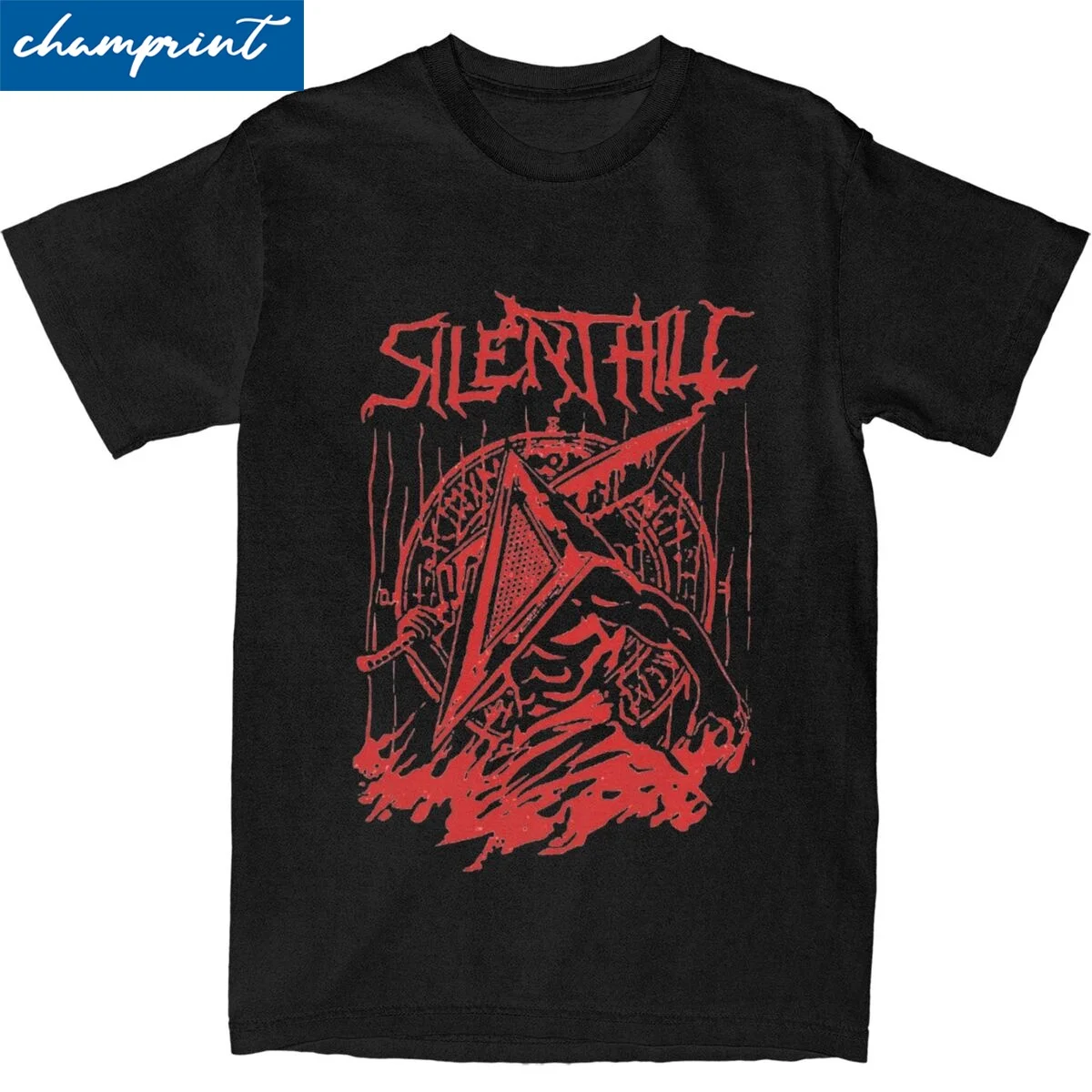 Silent Red Thing Silent Hill T Shirt Men Women Pure Cotton Funny T-Shirts Round Collar Pyramid Head Tee Shirt Clothing Gift Idea