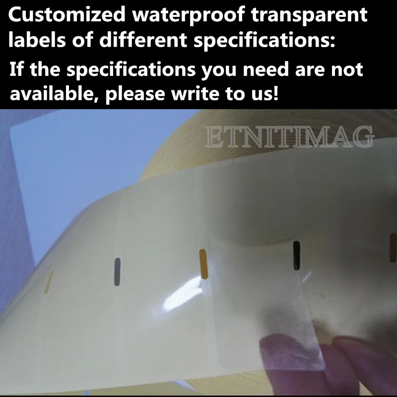 Zelfklevende Transparante Pet Label Sticker Vel Geel Bodem Geperforeerd 70(2.76 ") X40mm (1.57")x2000 Vel Voor Bar Code Printer