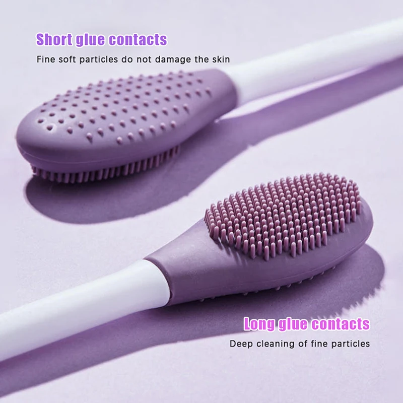 Brosse pour masque Facial à Double tête en Silicone, exfoliante pour le visage, élimination des points noirs, brosse nettoyante, Film de boue, spatule, outil de soins de la peau du visage