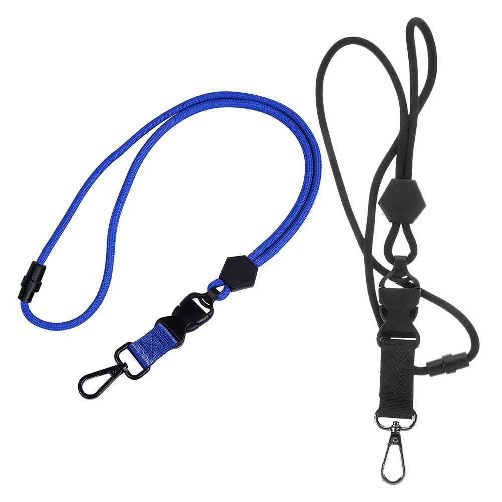 

2Pcs HeavyDuty Black Polyester Lanyards Breakaway Neck Chains for ID Badges Employee Certificates Adjustable Detachable