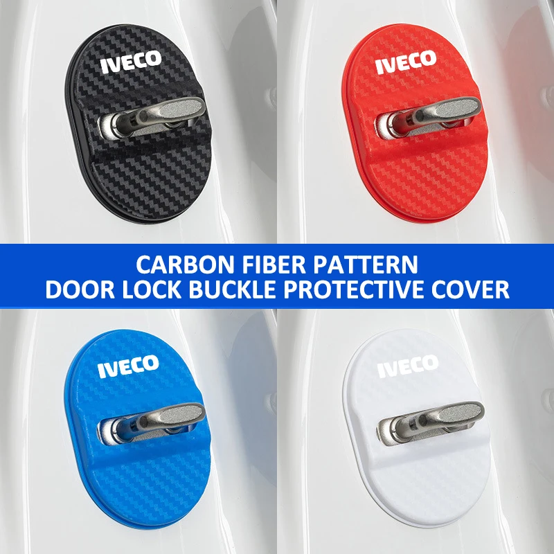 4PCS Car Door Protection Lock Cover Stainless Steel Accessories For IVECO Daily Van Chassis Cab 4x4 e-Daily Eurocargo‌ S-Way