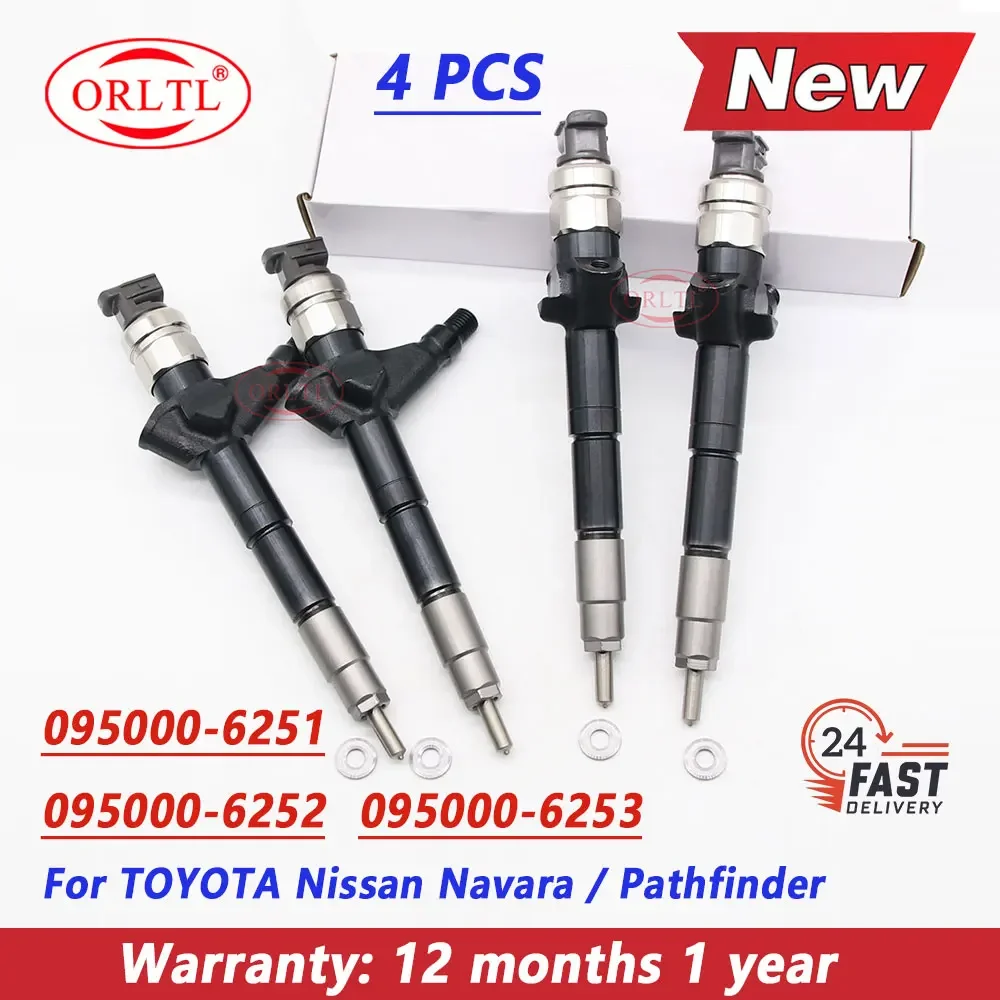 

4PCS Injector 095000-6251 095000-6252 095000-6253 For Nissan Navara 0950006251 0950006252 0950006253 095000 6250 6251 6252 6253