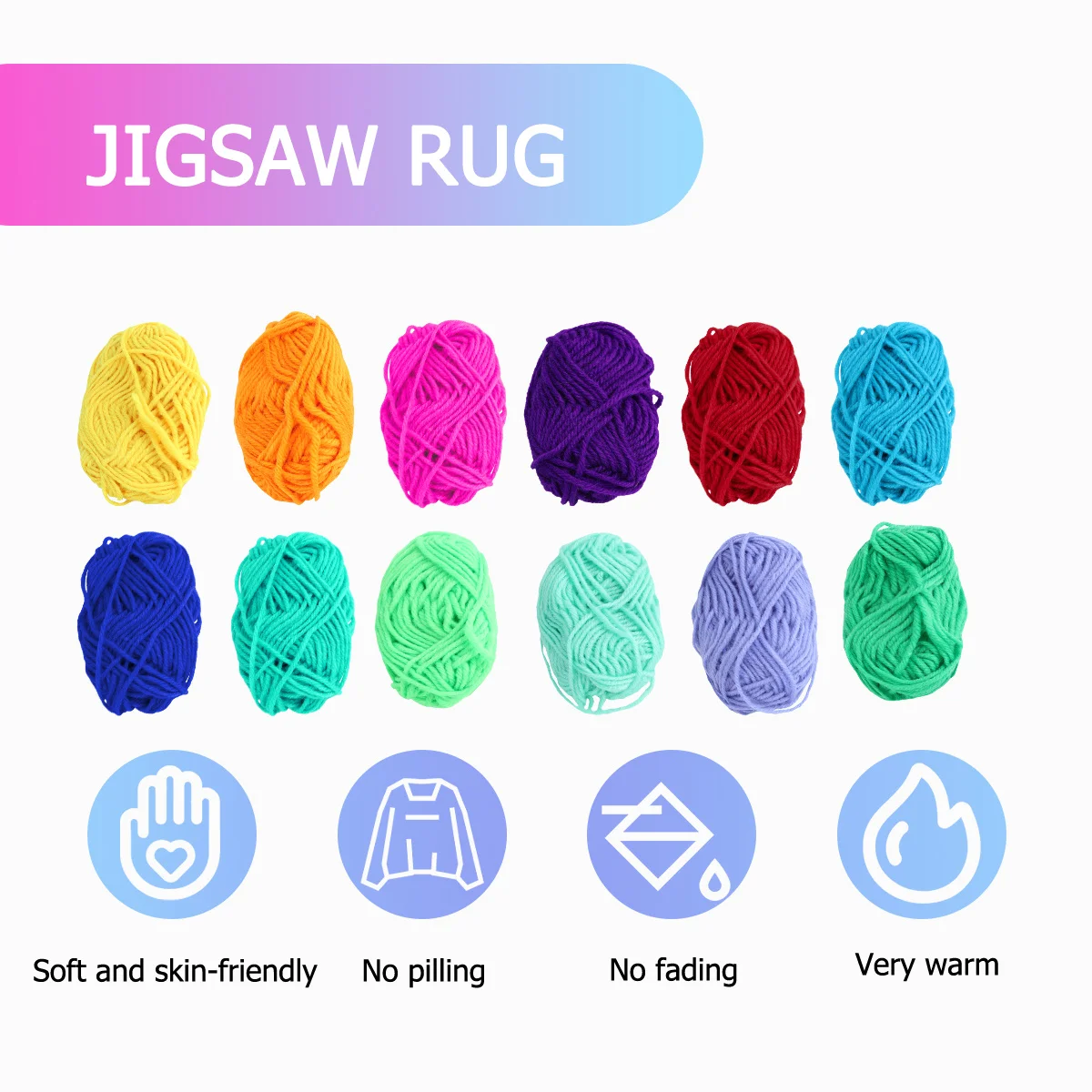 

12Pcs Handmade Knitting Wool Yarn Durable Soft Smooth Texture Safe for Health DIY Crafting Handmade Yarn Knitting Wool