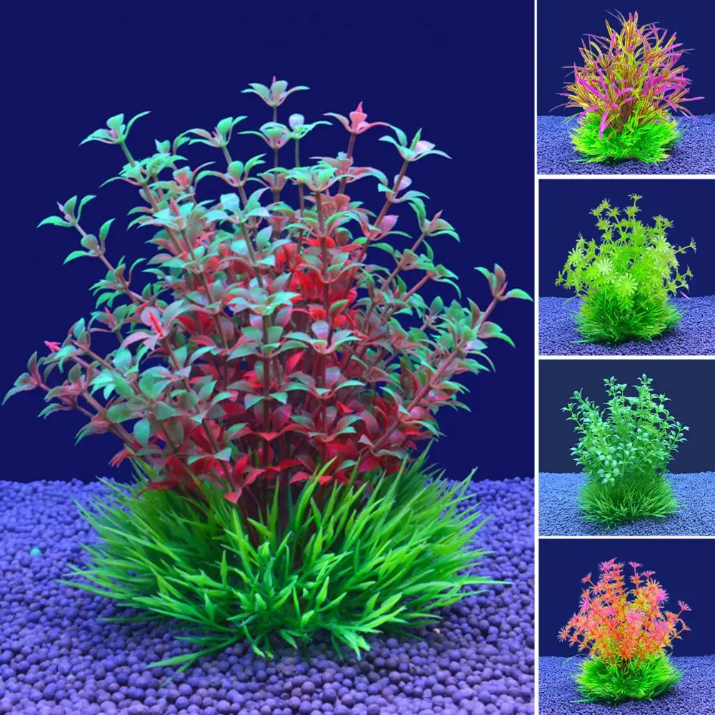 Artificial Aquarium Decor Plants，with Sturdy Base，Underwater Water Grass，Aquatic Simulation Plants Model Ornaments Aquarium