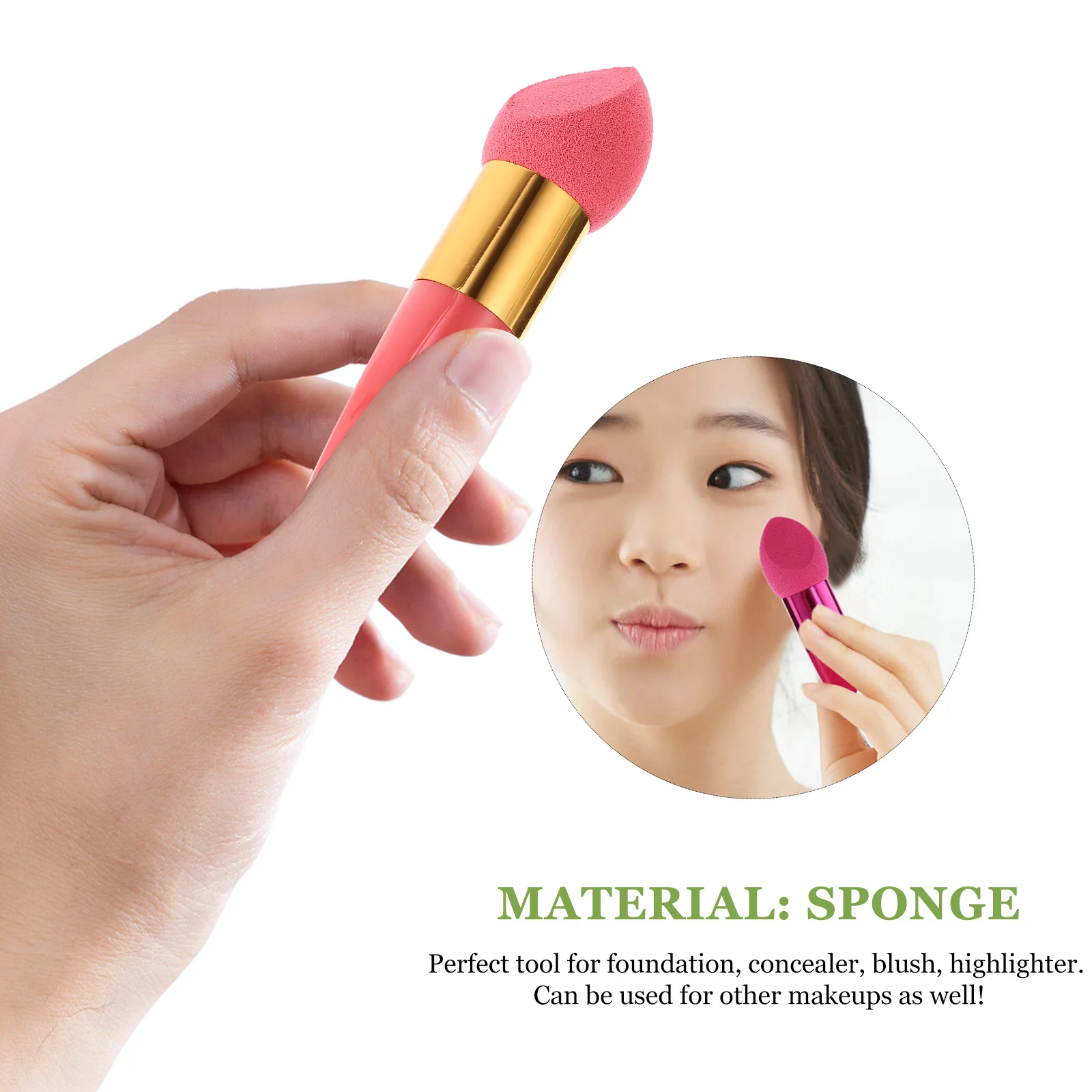 

Mushroom Head Makeup Sponge Blender with Handle for Foundation Blush Premium Silicone Easy Clean Reusable Face Puff