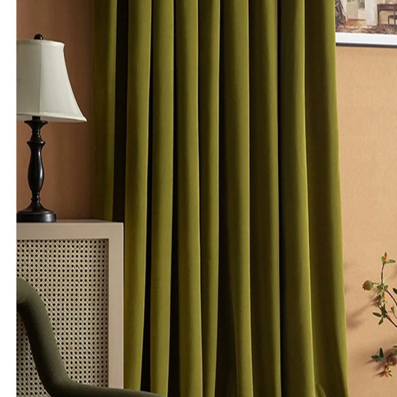 

Retro Velvet Brown Caramel Color Curtains for Living Room Bedroom Dining Room Australian Wool Velvet Blackout Customized Curtain