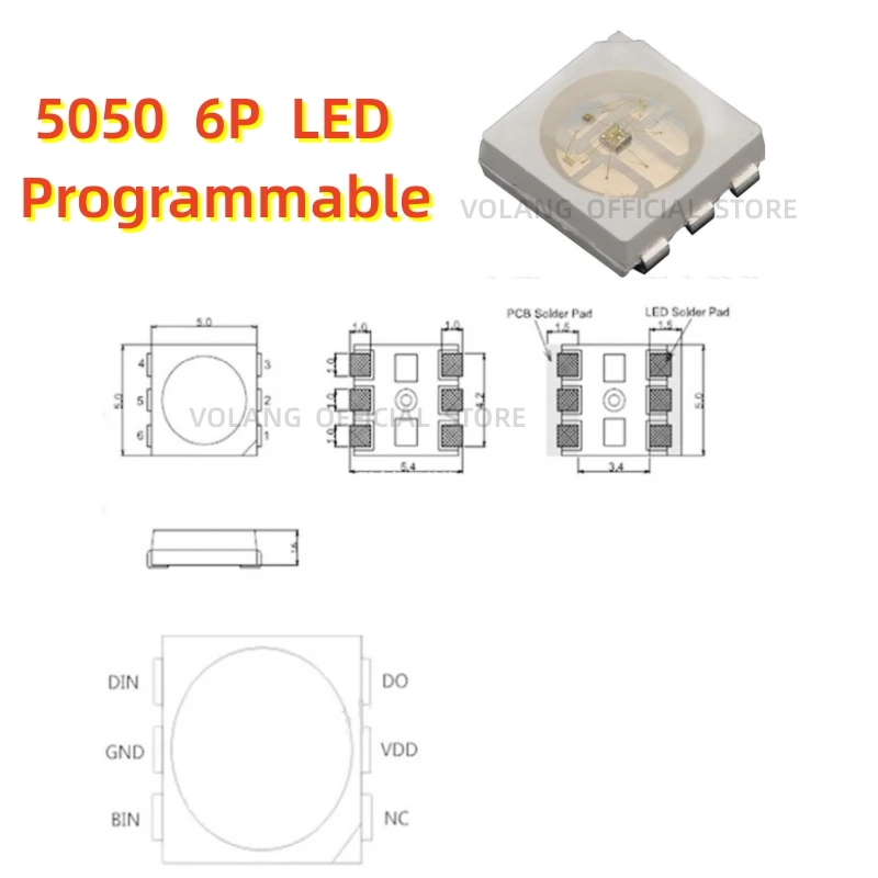 Ws2812b 1515 5050 3528 6028 4020 1204 0807 5V 1010 Mini SMD LED RGB Chip indirizzabile Digital Pixel Full Color Led diodo Lamp1209