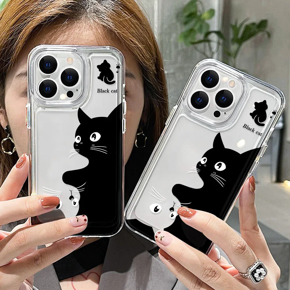 Phone Case For Samsung Galaxy A56 5G A55 A54 A16 A15 A05 A36 A06 A05s S24 Ultra S25 Plus S23 S22 S21 S20 FE Silicon Cat Cover