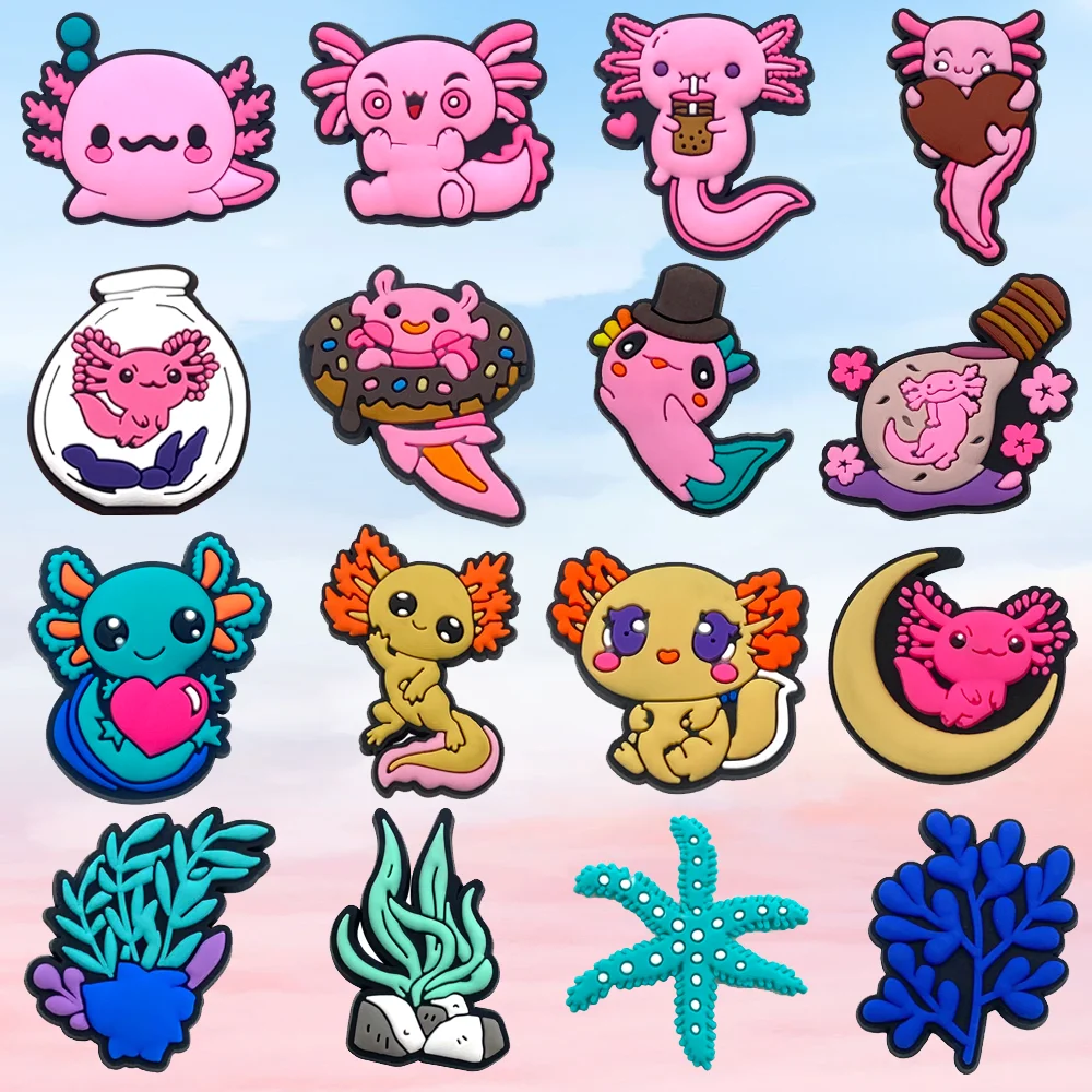 

3/16PCS PVC salamander Shoe Charms Accessories Buckle Fit Wristbands Shoe Charms Decoration