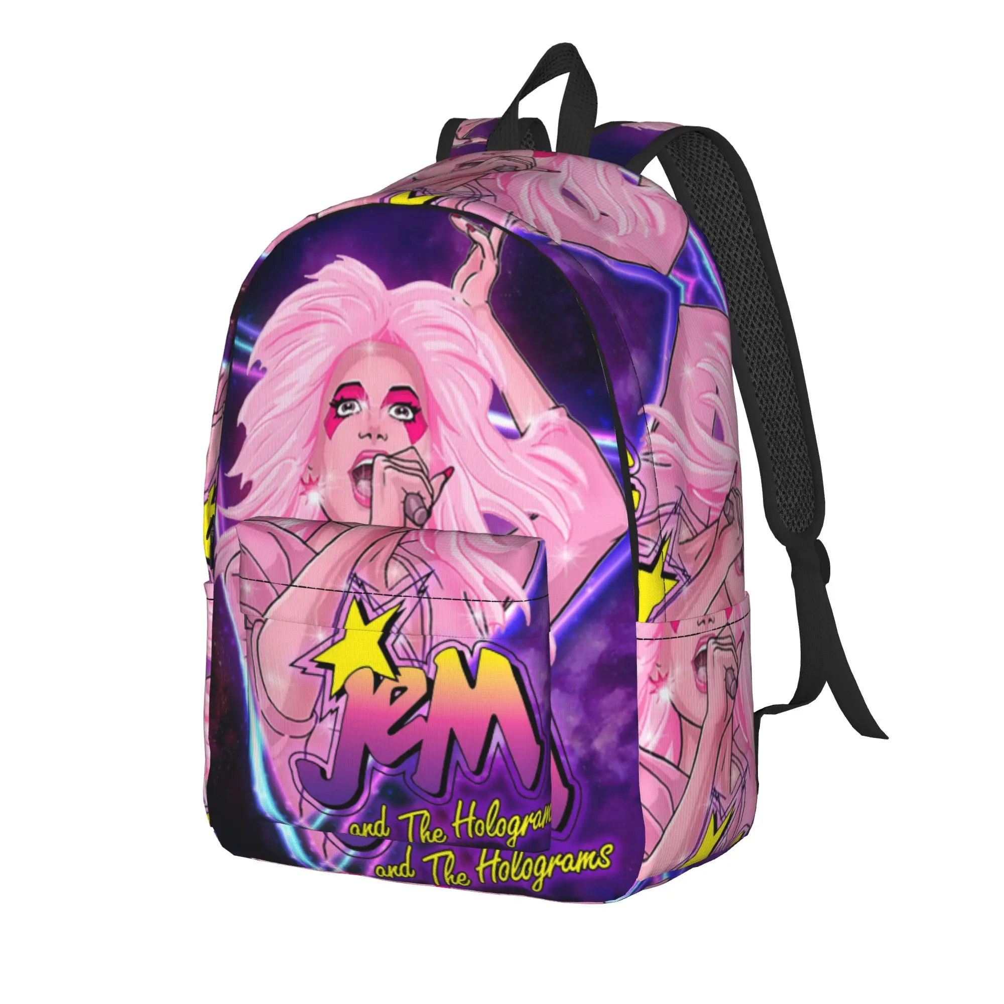 Jem And The Holograms Backpack for Men Women Cool High School Work Daypack  Laptop Computer Canvas Bags Outdoor