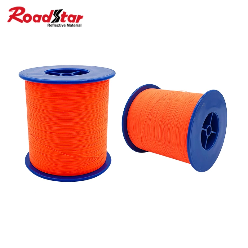 Roadstar Tangerine Double-Side Reflective Thread Reflective Yarn Lines For Knitting Clothes Bag Sewing Accessories 0.5mm 4000M