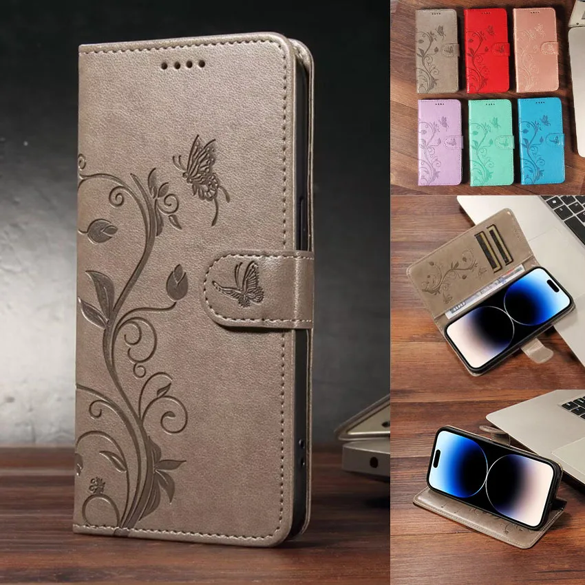 Fashion Butterfly Case For Moto E20 E30 E40 E32 E22 E13 G13 G23 G53 G73 G14 G32 G54 G84 G04 G24 G34 Flip Leather Book Cover