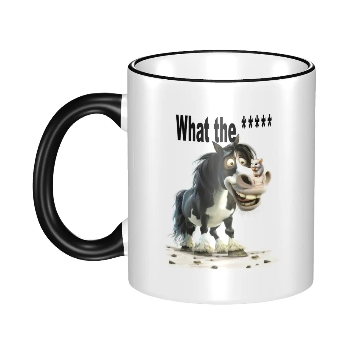Surprised Horse With A Little Mouse Mug Funny Ceramic Coffee Cups Tea Mugs Milk Cup Drinkware Gifts for Friends